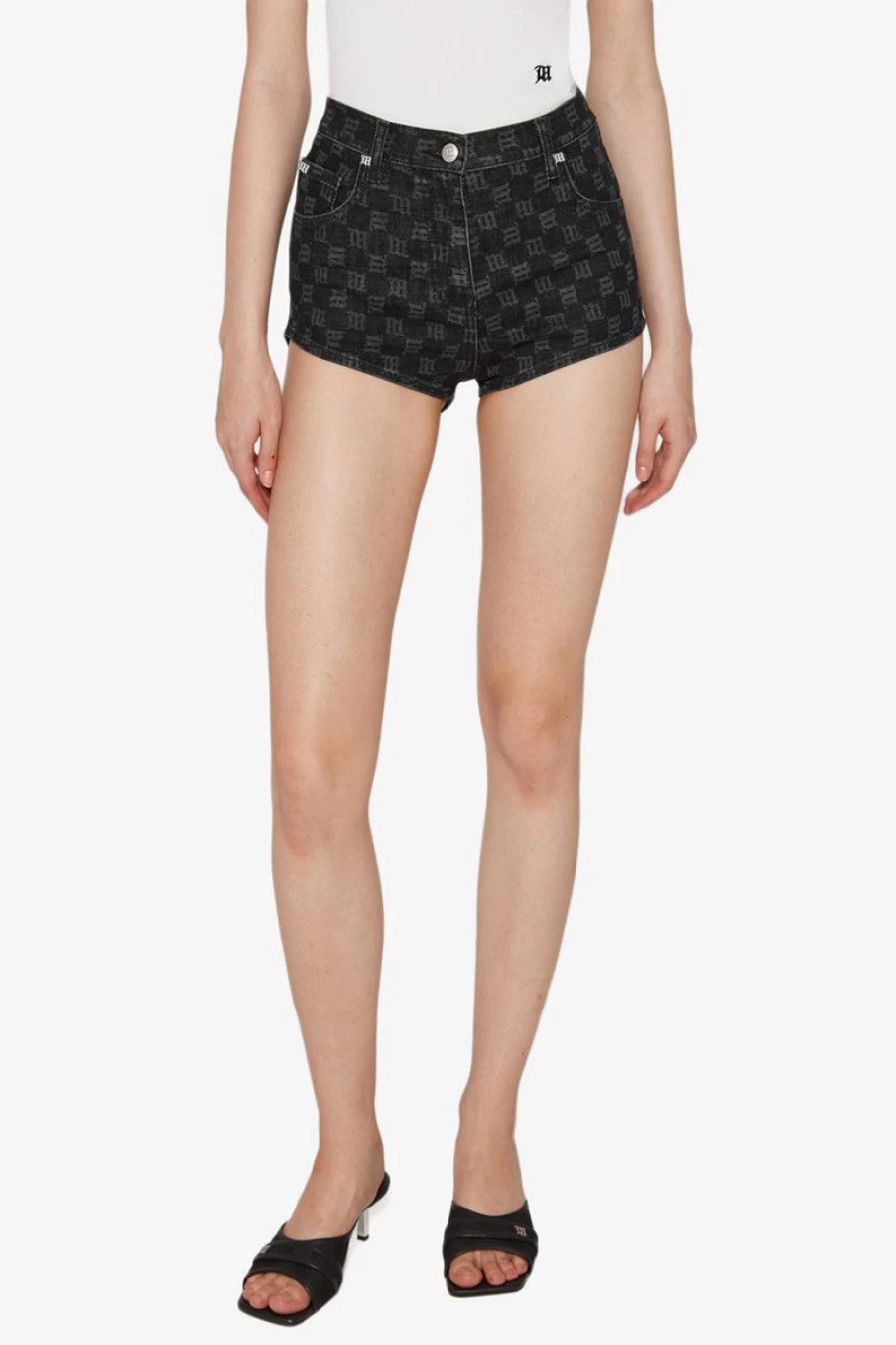 MISBHV Denim Monogram Mini Shorts Black Best