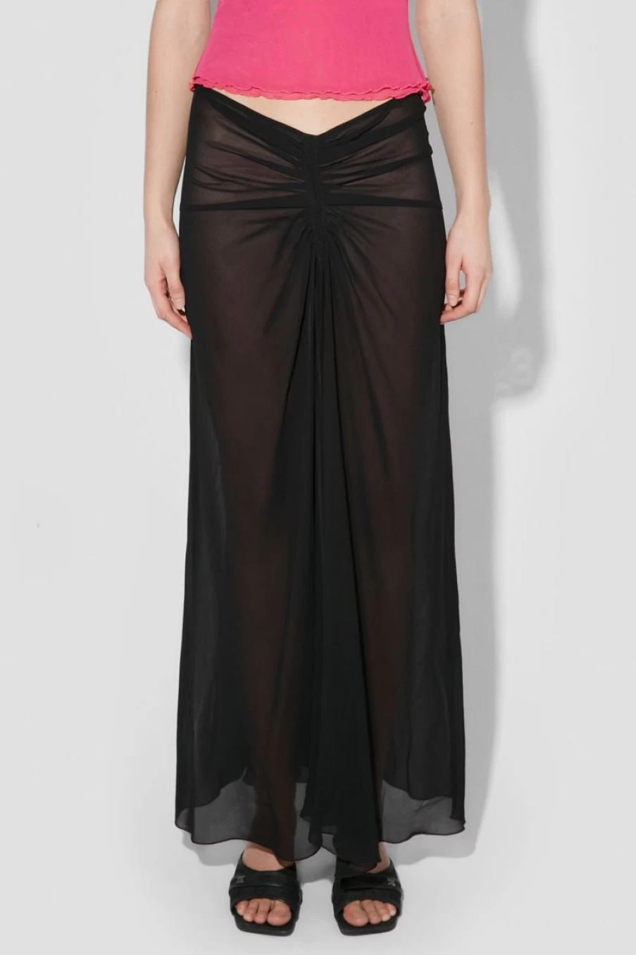 MISBHV Recycled Viscose Chiffon Maxi Skirt Black Online