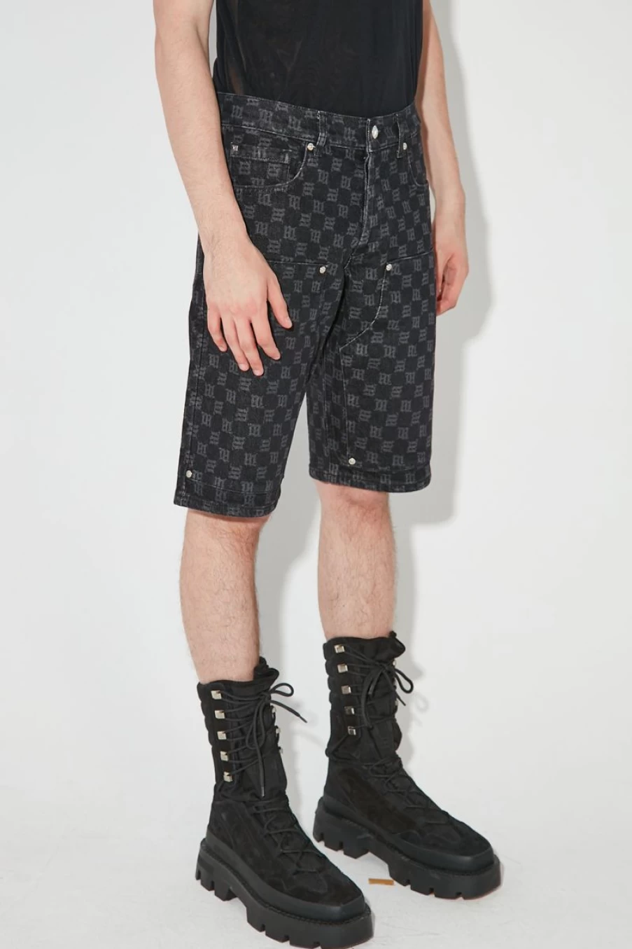 MISBHV Denim Monogram Carpenter Shorts Black Hot