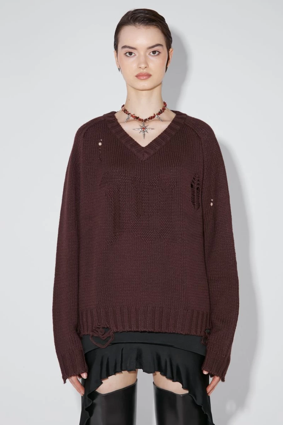 MISBHV Distressed Knit Brown Hot