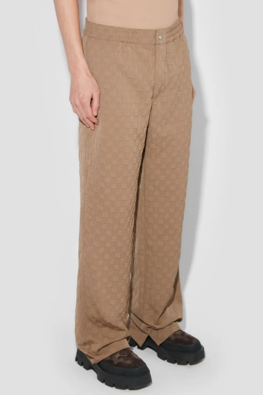 MISBHV Embossed Monogram Milano Tech Trousers Khaki New