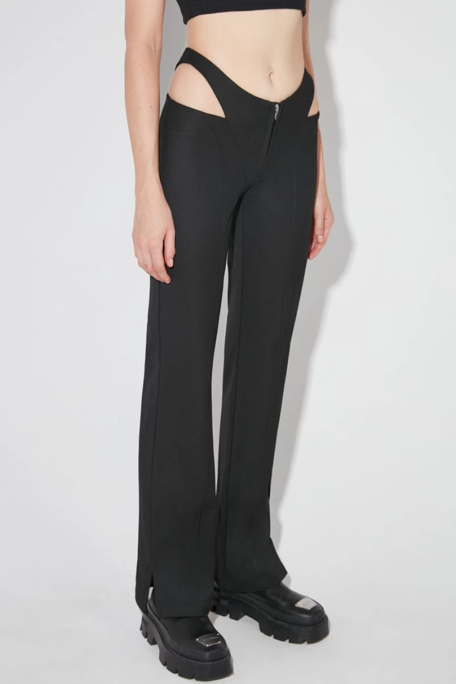 MISBHV Cut Out Trousers Black Clearance