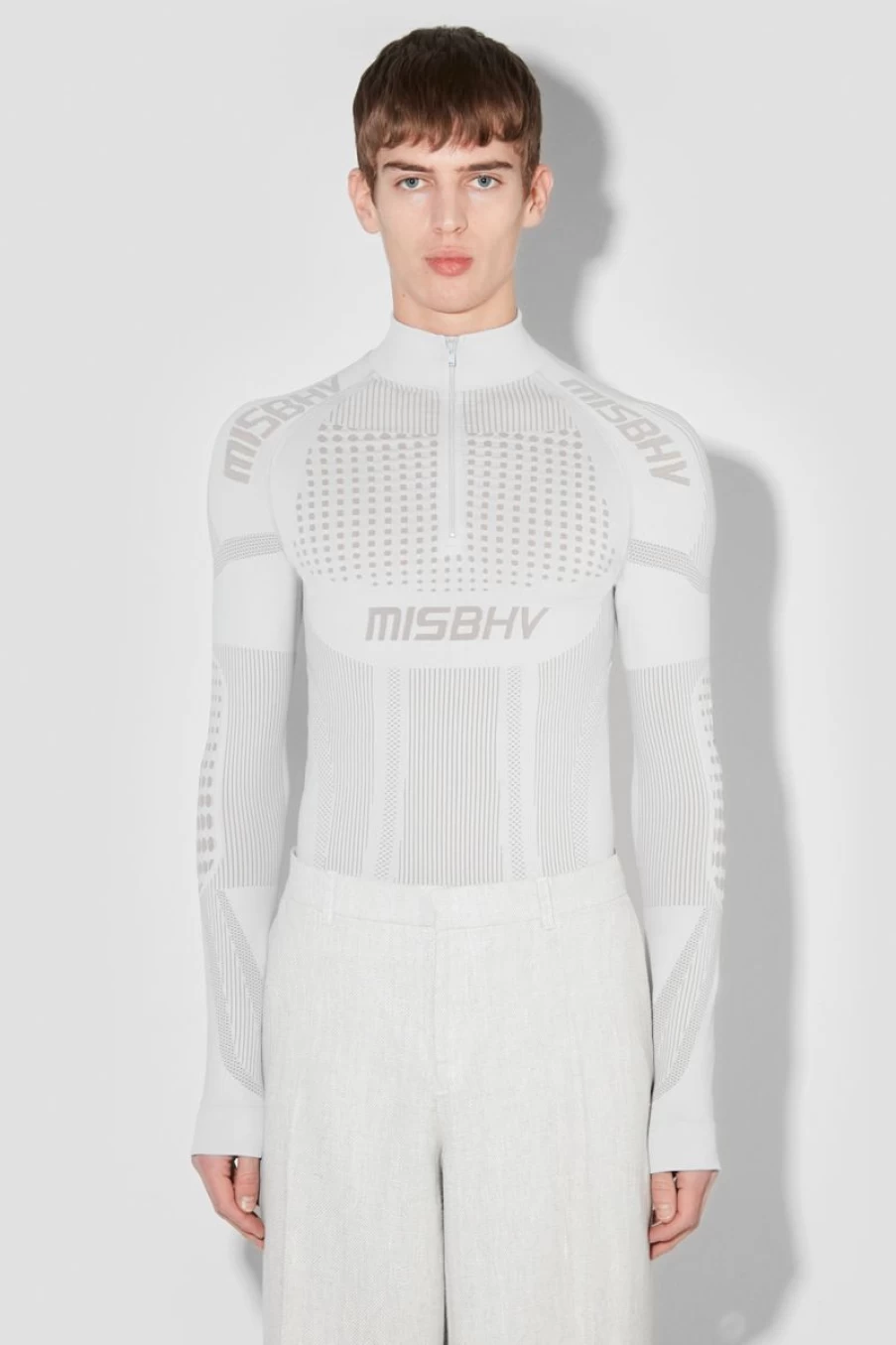 MISBHV Sport Europa Quarter-Zip Longsleeve Light Grey Clearance