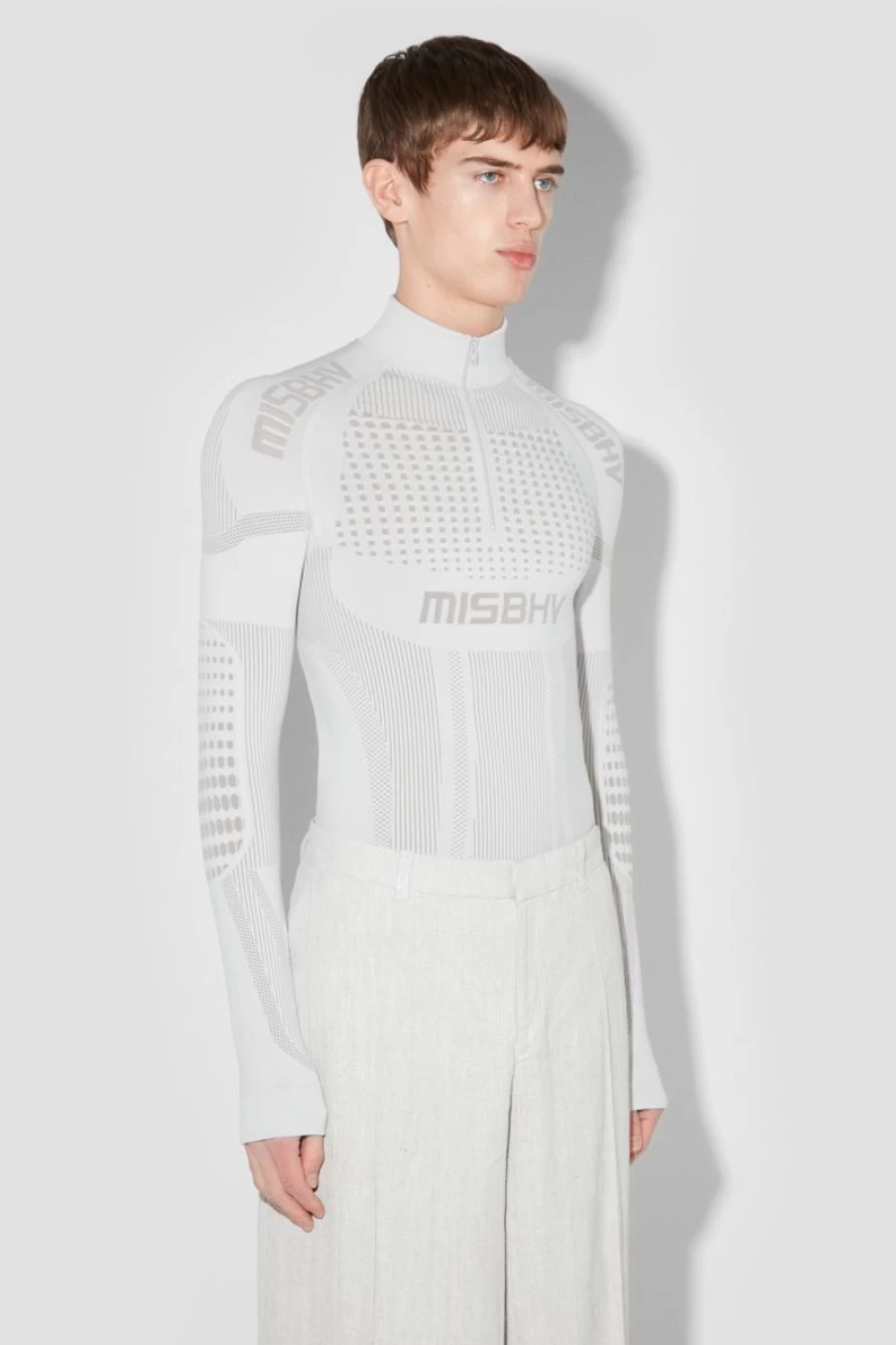 MISBHV Sport Europa Quarter-Zip Longsleeve Light Grey Clearance