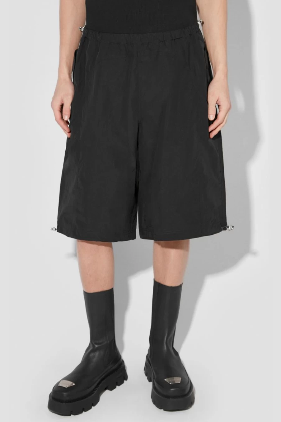 MISBHV Crushed Nylon Parachute Shorts Black Clearance